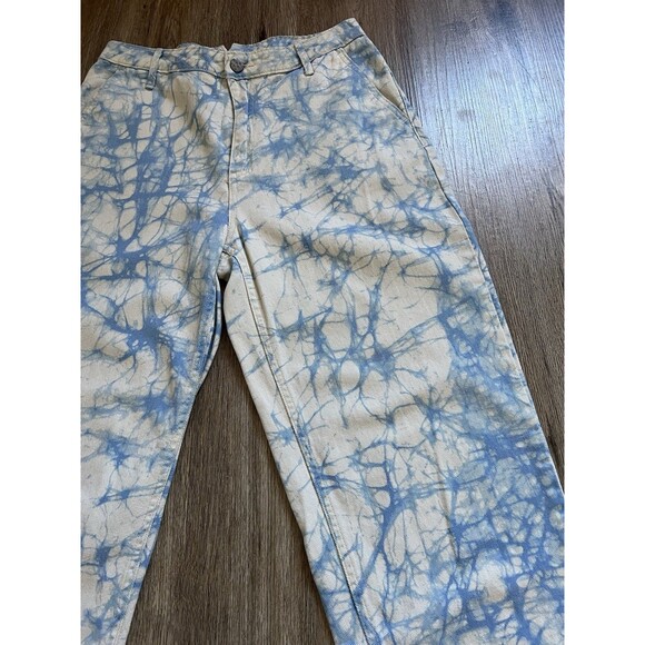 Rachel Comey x Target High Rise Crop Jeans Size 6 Blue Tie Dye Marbled Denim - Picture 9 of 14